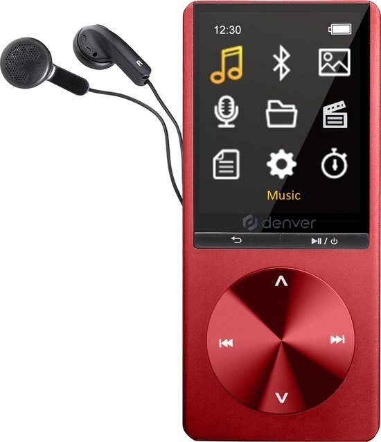 5706751072093 - MP3   MP4 Player - Bluetooth - USB - Shuffle - bis zu 128GB - inkl Ohrhörer - Sprachaufzeichnung - Diktiergerät - MP1820 - Rot