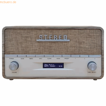 5706751072215 - DENVER Digitalradio (DAB+) DAB-36 Radios integrierter DAB+ und FM-Tuner Bluetooth braun (braun weiß) Digitalradio (DAB+)