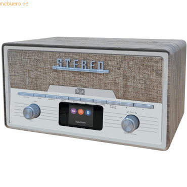 5706751073496 - DENVER Digitalradio (DAB+) Retro MDA-525 DAB+ FM Radio mit CD BT USB Radios braun (hellbraun silber) Digitalradio (DAB+)