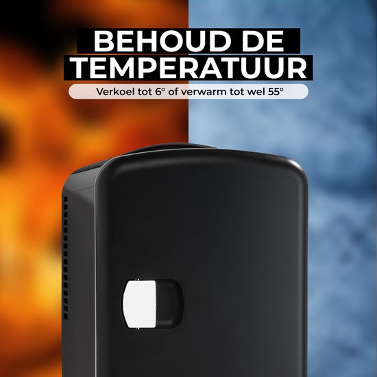 5706751078361 - Mini-Kühlschrank - Hautpflege-Kühlschrank - 12V Autoanschluss - Kühlung & Heizung - 4 Liter - MFR401 - Schwarz