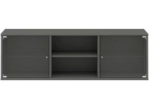 5706953297829 - Lowboard HAMMEL FURNITURE Mistral Hochwertig Schrank hängend stehend montierbar Sideboards Gr B H T 133 cm x 42 cm x 325 cm grau (graphit) Lowboards mit zwei Glastüren Wandmontage stehend montierbar Breite 133 cm