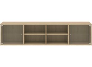 5706953298383 - Regal HAMMEL FURNITURE Mistral Hochwertig Lowboard hängend stehend montierbar Regale Gr B H T 177 cm x 42 cm x 325 cm weiß (eiche pigmentiert) Hammel Furniture mit zwei Glastüren B 177 cm lowboard anpassungsbar Designmöbel