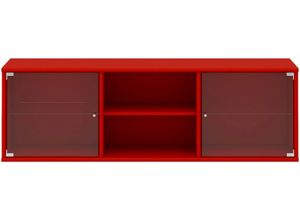 5706953298796 - Lowboard HAMMEL FURNITURE Mistral Hochwertig Schrank hängend stehend montierbar Sideboards Gr B H T 133 cm x 42 cm x 325 cm rot Lowboards mit zwei Glastüren Wandmontage stehend montierbar Breite 133 cm