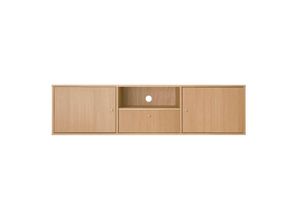 5706953325645 - TV-Board HAMMEL FURNITURE Mistral Fernsehschrank Medienmöbel Hängend Sideboards Gr B H T 1615 cm x 416 cm x 45 cm 1 weiß (eiche pigmentiert) TV-Lowboards Türen mit Akustikstoff Schublade Lowboard B 1615 cm