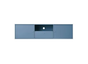 5706953326239 - TV-Board HAMMEL FURNITURE Mistral Fernsehschrank Medienmöbel Hängend Sideboards Gr B H T 1615 cm x 416 cm x 45 cm 1 blau TV-Lowboards Türen mit Akustikstoff Schublade Lowboard B 1615 cm