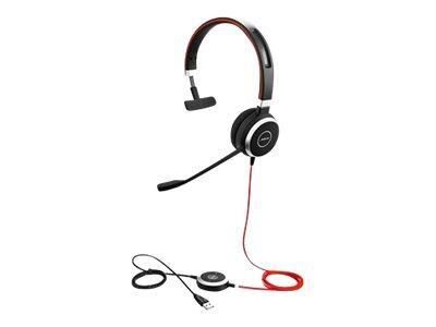 5706991017038 - Evolve 40 MS Mono Telefon On Ear Headset kabelgebunden Stereo Schwarz Rot Noise Cancelling Mikrofon-Stummschaltung