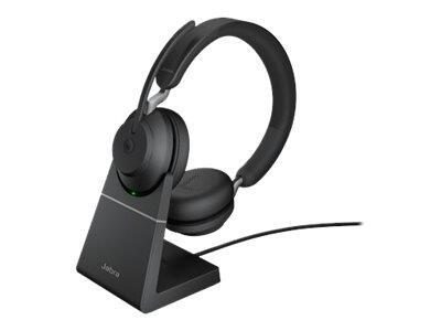 5706991022827 - Evolve2 65 MS Telefon Over Ear Headset Bluetooth® Stereo Schwarz Lautstärkeregelung Batterieladeanzeige Mikrofon-Stummschaltung