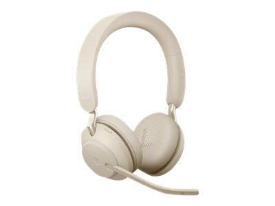 5706991022896 - Evolve2 65 UC Telefon Over Ear Headset Bluetooth® Stereo Beige Lautstärkeregelung Batterieladeanzeige Mikrofon-Stummschaltung