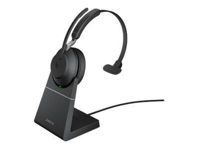 5706991023022 - Evolve2 65 monaural Telefon Over Ear Headset Bluetooth® Stereo Schwarz Lautstärkeregelung Batterieladeanzeige Mikrofon-Stummschaltung