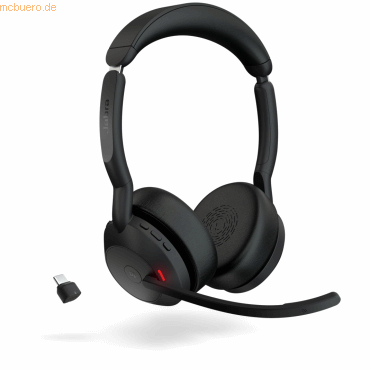 5706991027587 - Evolve 2 55 MS Stereo Computer On Ear Headset Bluetooth® Stereo Schwarz Noise Cancelling Mikrofon-Rauschunterdrückung