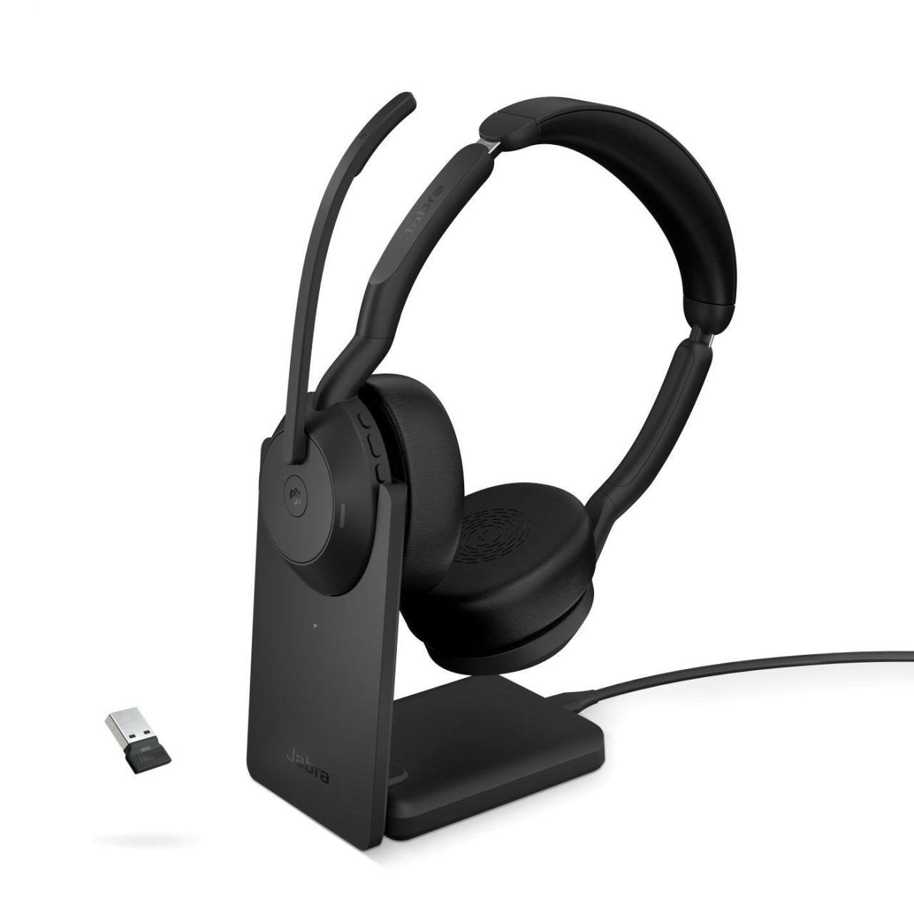 5706991027594 - Evolve2 55 MS Stereo Computer On Ear Kopfhörer Bluetooth® Stereo Schwarz Mikrofon-Rauschunterdrückung Noise Cancelling Headset Mikrofon-Stummschaltung