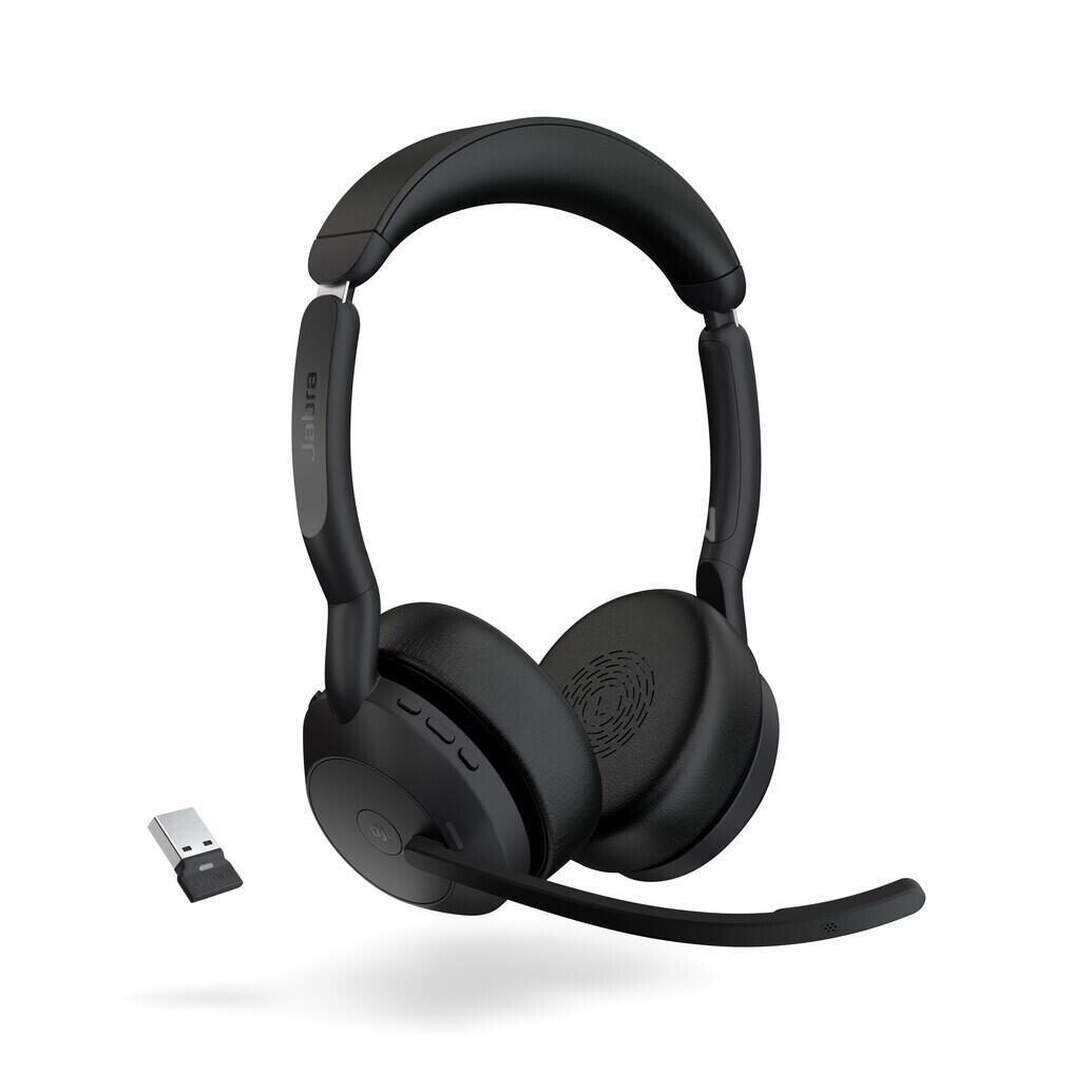 5706991027600 - Evolve2 55 MS Stereo Computer On Ear Headset Bluetooth® Stereo Schwarz Noise Cancelling Mikrofon-Rauschunterdrückung Headset Mikrofon-Stummschaltung