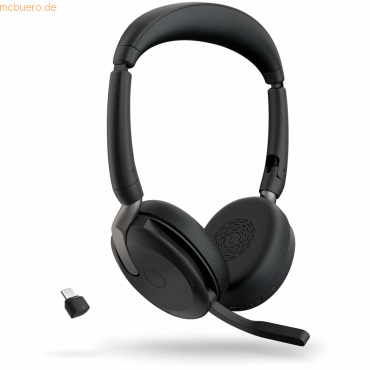 5706991029109 - Evolve2 65 Flex Link380c UC Computer On Ear Headset Bluetooth® Stereo Schwarz Noise Cancelling Headset Mikrofon-Stummschaltung Lautstärkeregelung