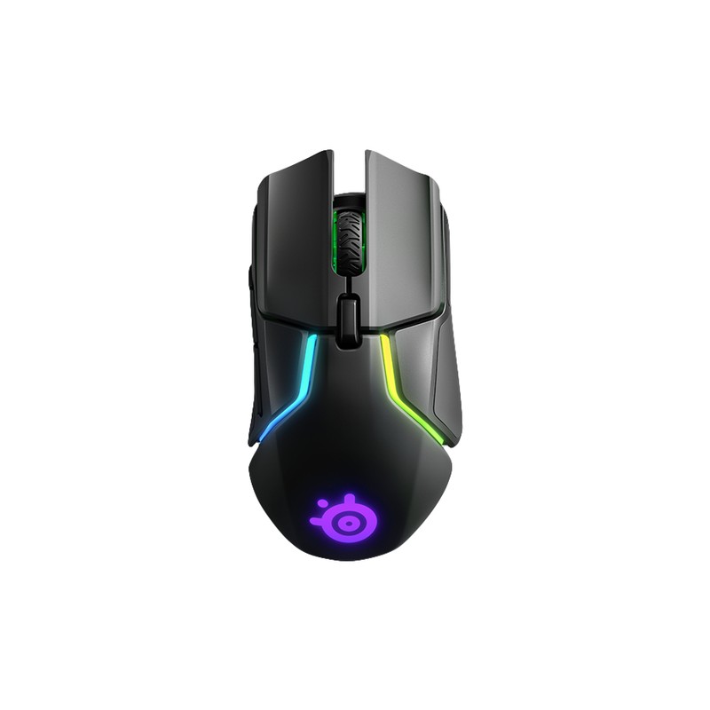 5707119032599 - Steelseries RIVAL 650 Kabellose ergonomische Gaming-Maus Funk Optisch Schwarz RGB 7 Tasten 12000 dpi Ergonomisch Beleuchtet Gewichts-Tuning Abnehmbares