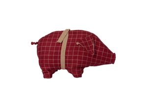 5707304107101 - - Kuscheltier PIG MEDIUM (20cm) kariert in rot