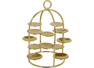 5707463473895 - Kleiner Kuchenteller Etagere Gold Ø 16 Höhe 26 cm