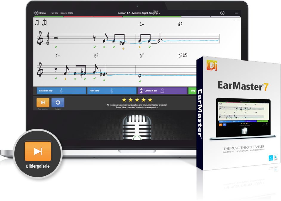 5707771000851 - Earmaster 7 Software Gehörbildung Ear Master erkennt zB Intervalle