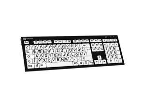 5707795009250 - LOGICKEYBOARD Slimline-Tastatur XL-Print Black on White DE (PC Nero) Tastaturen schwarz (schwarz weiß)