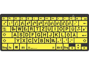 5707795018627 - LOGICKEYBOARD Wireless-Tastatur XL-Print Black on Yellow DE (PC BT) Tastaturen schwarz (schwarz gelb)