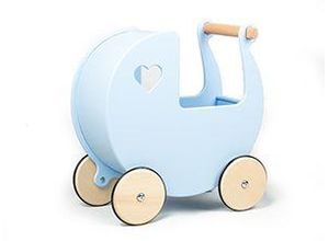 5708062210188 - MOOVER Toys - Dänischer Designer Holz-Puppenwagen (hellblau)   dolls pram light blue