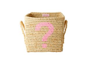 5708315211481 - Raffia-Aufbewahrungskorb QUESTION MARK (20x20x20) in nature pink