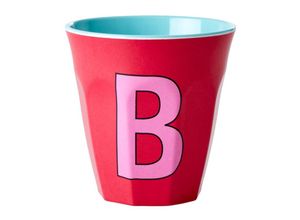 5708315211597 - Melamin-Becher LETTER B - MEDIUM in red kiss