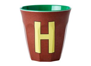 5708315211634 - Melamin-Becher LETTER H - MEDIUM in brown