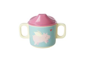 5708315245783 - Melamin-Trinklernbecher FLYING PIG in pink blau