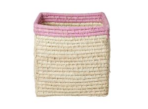 5708315253016 - Aufbewahrungskorb QUADRAT (20x20x20) in natur rosa