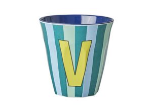 5708315254129 - Melamin-Trinkbecher BUCHSTABE V (250ml) in blau bunt