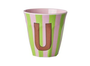 5708315254365 - Melamin-Trinkbecher BUCHSTABE U (250ml) in rosa bunt