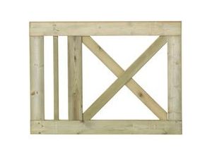 5708832921467 - Einzeltor Schloss Holz 100 × 75 cm natur