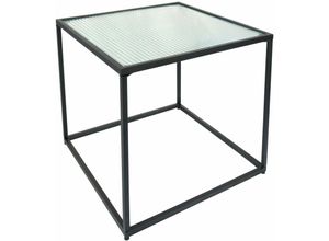 5709386736781 - Day Useful Everyday - Beistelltisch Metall schwarz mit Glasplatte 35 x 35 x 35 cm Tisch eckig - Schwarz