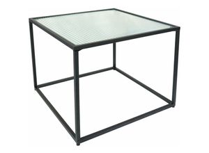 5709386736804 - Day Useful Everyday - Beistelltisch Metall schwarz mit Glasplatte 42 x 42 x 42 cm Tisch eckig - Schwarz