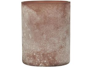 5709898348212 - UNIKA Kerzenhalter frosted aus Glas Ø10 x H13 cm faded rose