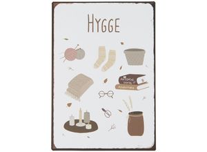 5709898354572 - Ib Laursen Metallschild Hygge mit Symbolen 14 x 20 cm