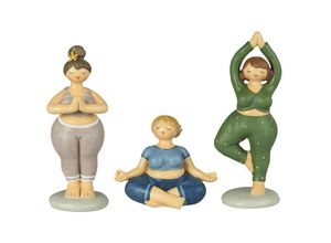 5709898355159 - 3 Damen Yoga-Position Dekor Figuren 5 x 5 x 16 cm grün