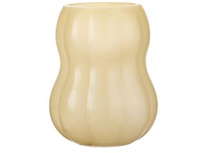 5709898358013 - Ib Laursen Vase mit Rillen Veneto durchgefärbtes Glas Höhe 20 Ø 155 cm gelb