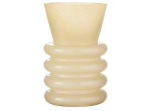 5709898358020 - Ib Laursen Vase mit Ringen Vicenza durchgefärbtes Glas Höhe 21 Ø 13 cm gelb