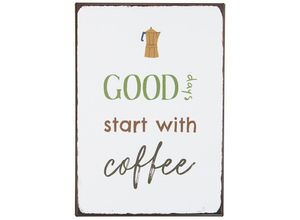 5709898360610 - Metallschild Good days start with Coffee 14x20 cm