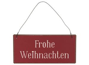 5709898364939 - Ib Laursen Metallschild Frohe Weihnachten mit Aufhänger 15 x 7 cm