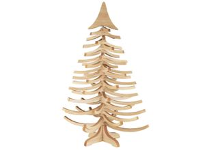 5709898365332 - Deko Holz Tannenbaum stehend mit beweglichem Zweigen 665 x 665 x 101 cm