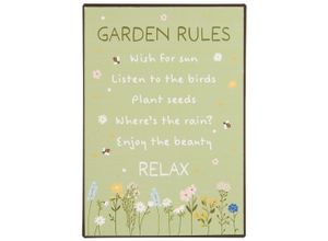 5709898376345 - Metallschild Garden Rules 14 x 20 cm GARDEN RULES 5709898376345 - Metallschild Garden Rules 14 x 20 cm GARDEN RULES