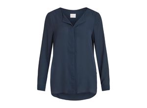 5710639590326 - VILA Hemdbluse VILUCY L S SHIRT - NOOS Total Eclipse Unifarben Blau - Gr XL