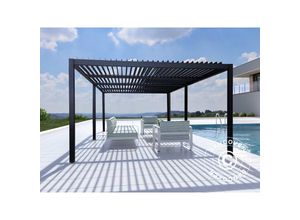 5710828980464 - - Bioklimatische Pergola pavillon San Pablo 3x58m Schwarz - Schwarz