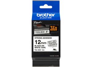 5711045444227 - brother P-TOUCH TZES231 - Schriftband extra-stark klebend schwarz auf weiß 12mm (TZe-S231)