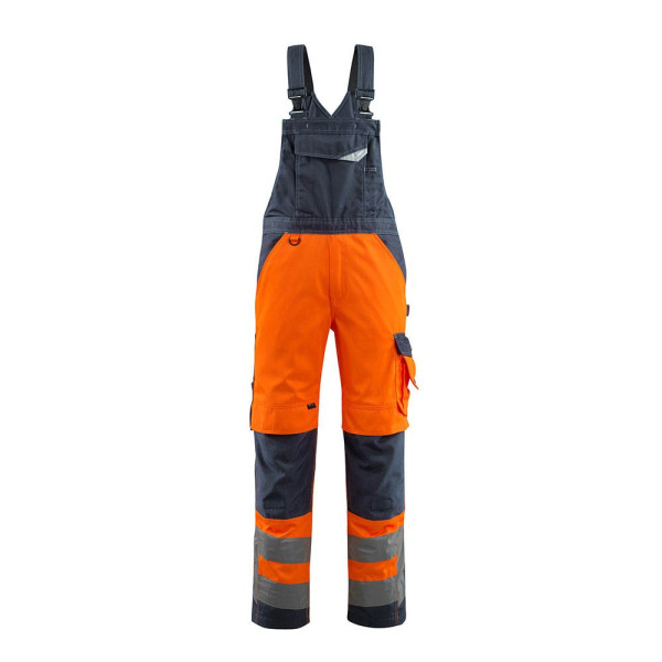 5711074279487 - unisex Warnschutz-Latzhose Newcastle orange schwarzblau Größe 26