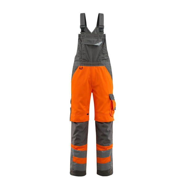 5711074281923 - unisex Warnschutz-Latzhose Newcastle orange dunkelanthrazit Größe 28