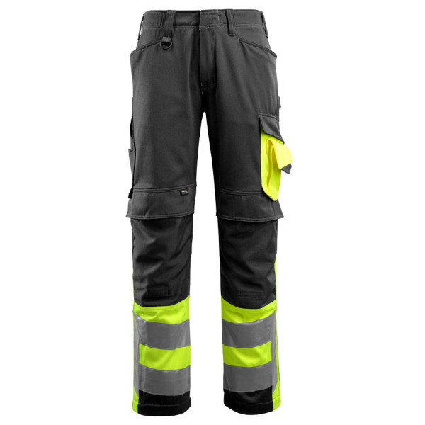 5711074293322 - unisex Warnschutzhose Leeds schwarz gelb Größe 48