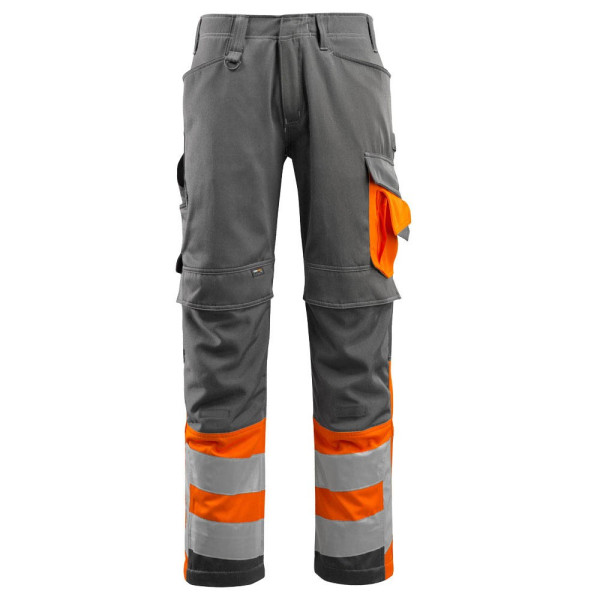 5711074294688 - unisex Warnschutzhose Leeds grau Größe 24 5711074294688 MASCOT